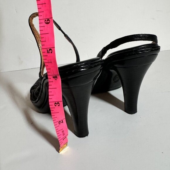 Sofft Women's Sandal Size 7 Block Heel Strappy Slingback Black Patent Dress Shoe - Picture 6 of 10